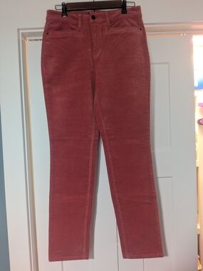 Talbots Women's Size 6 Corduroy Straight Pants Simply Flattering Red/Pink Color